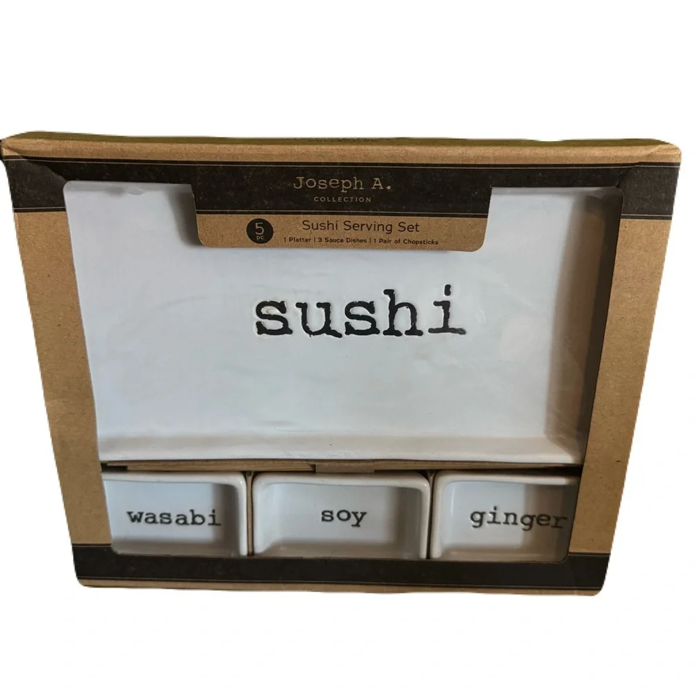 Joseph A. Collection 5pc White Sushi Serving Set New in box